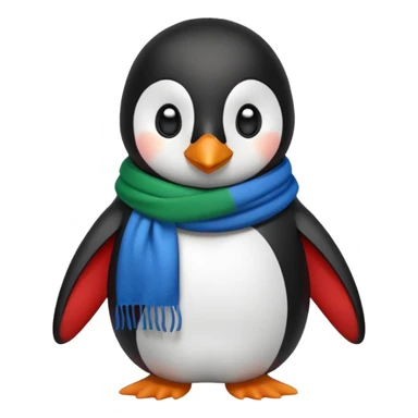 penguin with different scarf color  sticker