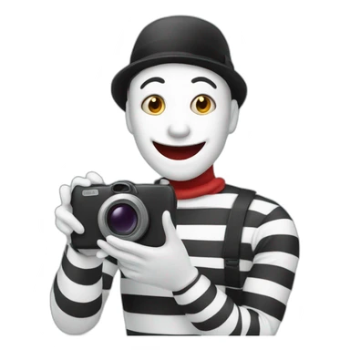 A mime taking a photograph  sticker