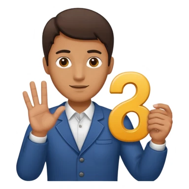 A Man holding the number 6 in one hand, and the number 7 in the other Hand.  sticker