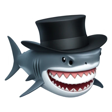 Shark with a top hat sticker