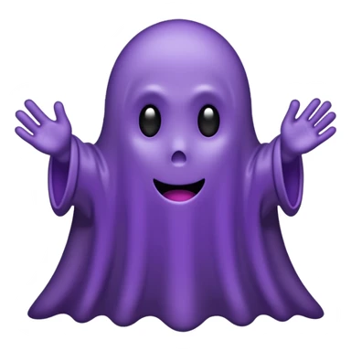 Emoji of dark purple ghost, a tiny text anywhere with the word "BLS ON TOP" and with no backround sticker
