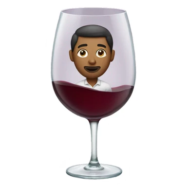 a man floating in a wine glass sticker