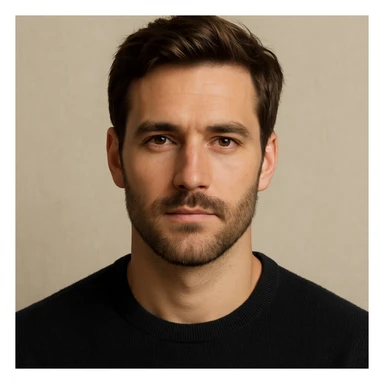 face of a handsome white man, brown hair, stubble, simple background sticker