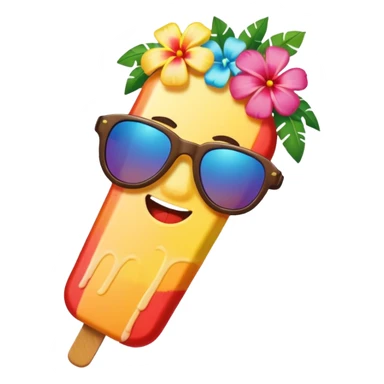 Popsicle wearing sunglasses and a lay sticker