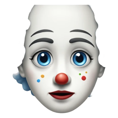 Sad clown Pierrot with blue eyes  sticker
