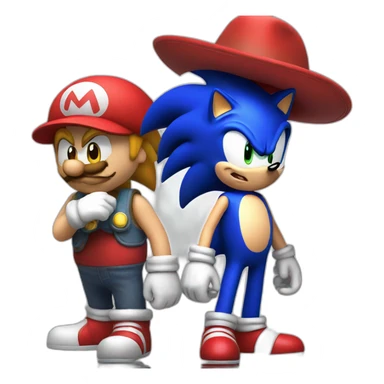 sonic and mario at cinema sticker