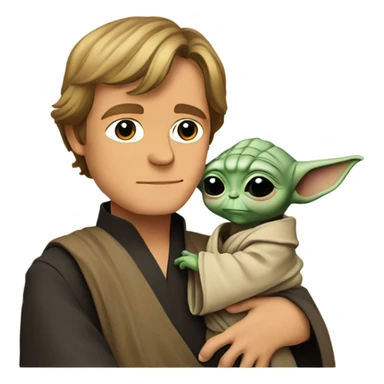 Luke skywalker with baby yoda  sticker