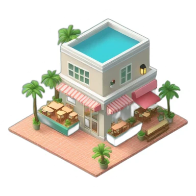 isometric restaurant bermuda sticker