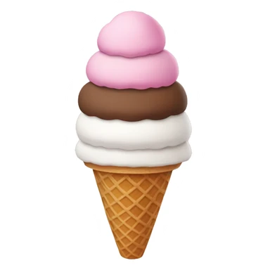 Pink, white, and brown ice cream cone sticker