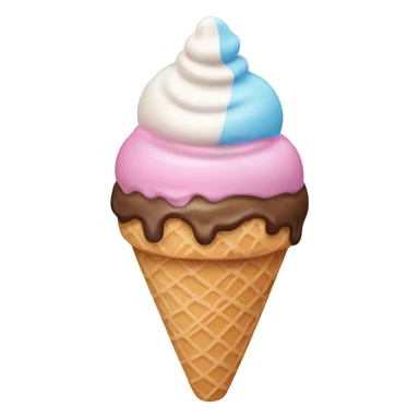 Ice cream with ice cream cone as a hat sticker