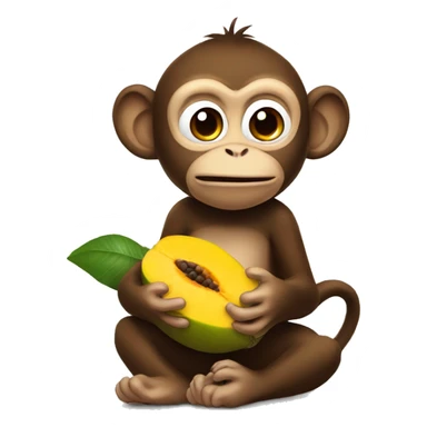 Monkey eating mango sticker