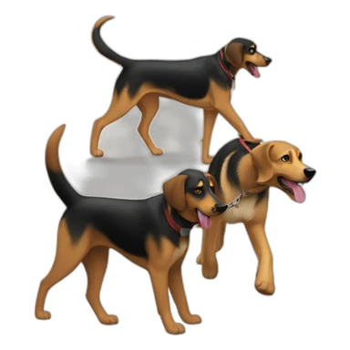coonhound and German shepherd mix dog walking sticker