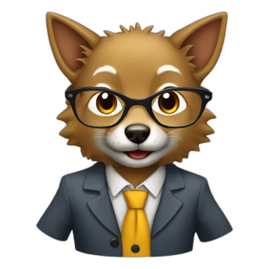 Jackal dressed as teacher sticker