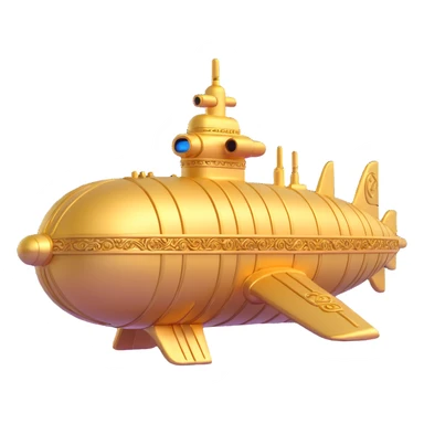golden Anunnaki submarine, ornate details, underwater sticker