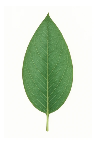 a single eucalyptus leaf, realistic botanical illustration sticker