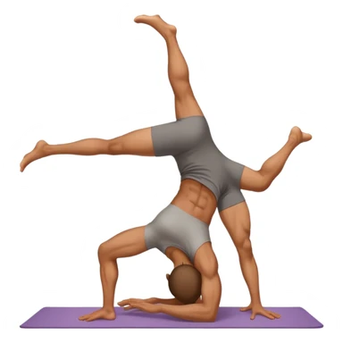 Guy with big butt arching back yoga upwards dog pose sticker