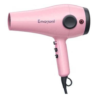 Pastel pink hair dryer, sleek and minimal design, soft lighting sticker