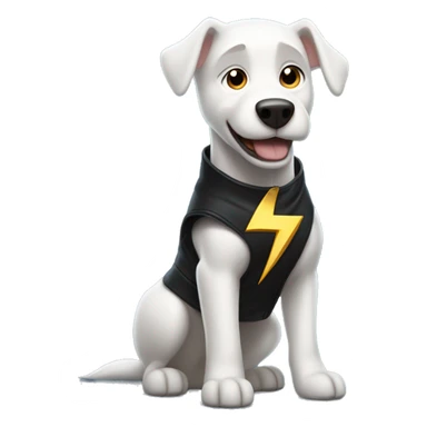 Bolt, Disney's iconic white dog with a black lightning bolt on the side of his coat and with super powers sticker