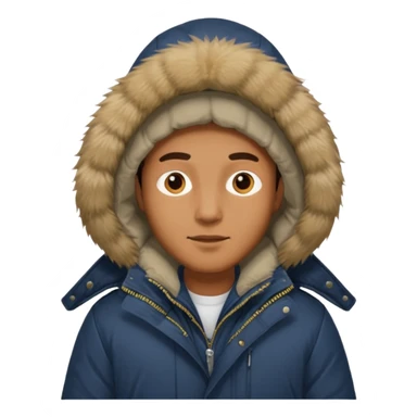 Man in parka sticker
