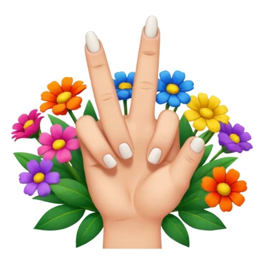 A bouquet of flowers with middle fingers replacing the flowers sticker