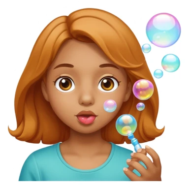 girl blowing bubbles sticker