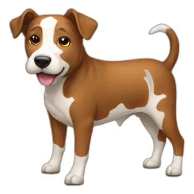 Un chien sur une vache sticker