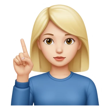 a girl holding up middle finger sticker