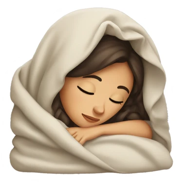 Pretty brunette sleeping under a blanket sticker