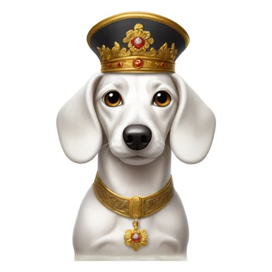White Dachshund as Russian tsar  sticker
