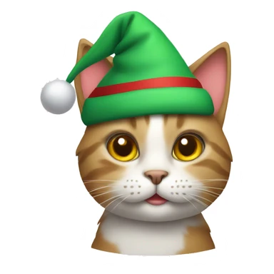 Cat wearing Christmas hat  sticker
