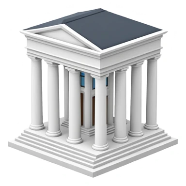 haz un emoji de un edificio griego en 3D sticker