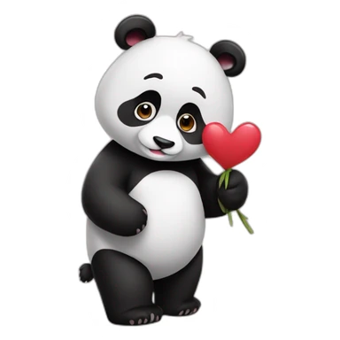 Panda in love sticker