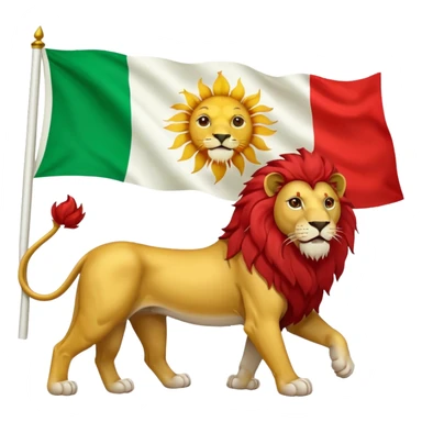 Iranian flag without the name of God with a lion and sun sticker