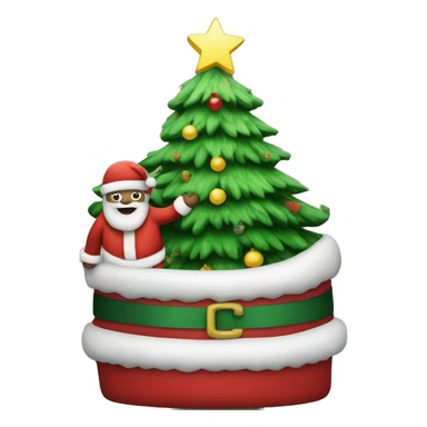Christmas tree with Santa  sticker