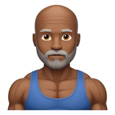 Muscular bald black man with gray beard sticker
