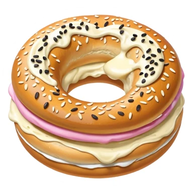  🥯 realistic with ice cream inside sticker