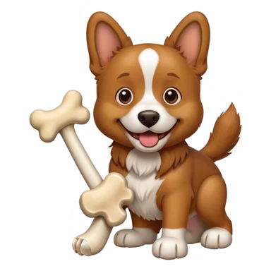 dog with bone sticker