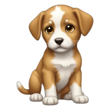 chiot sur chaton sticker