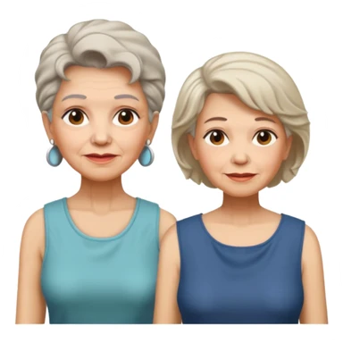 Old Women In Sleeveless, different hair sticker