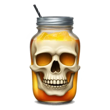 Cocktail contained in a skull jar sticker