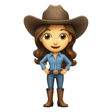 Cute brunette cowgirl  sticker