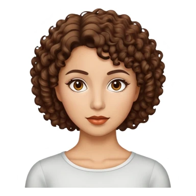 morena com cabelo cacheado curto sticker