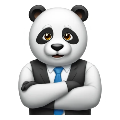working panda in the office sticker