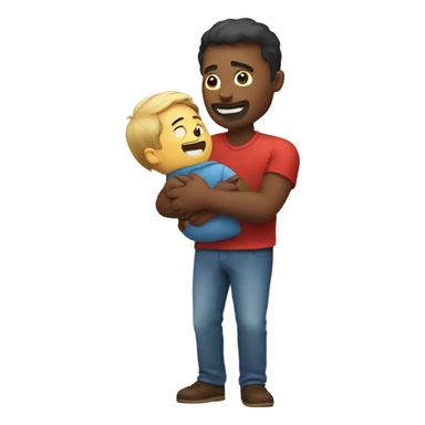 Father holds his  big heart in his arm sticker