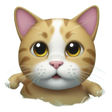 cat swimming sticker