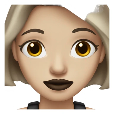 Mysterious beautiful girl ash brown hair and dark lipstick  sticker