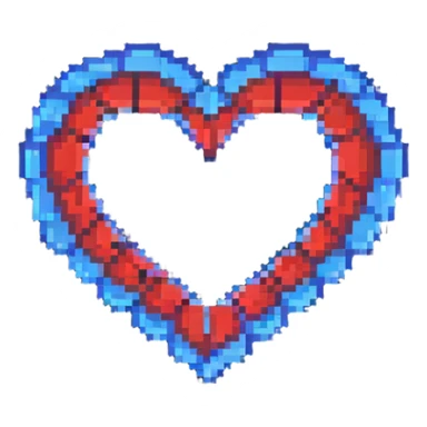 simple and bold heart pixel art sticker