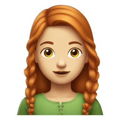 fille rousse cheveux long avec yeux verts et une fleur dans les cheveux sticker