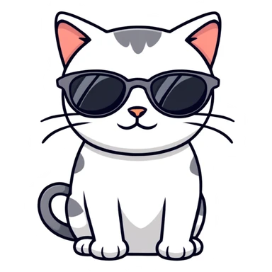 Cat with sunglasses sticker