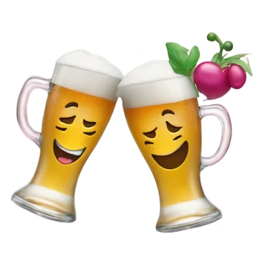 Cosmo and Wanda cheers-ing with beer sticker